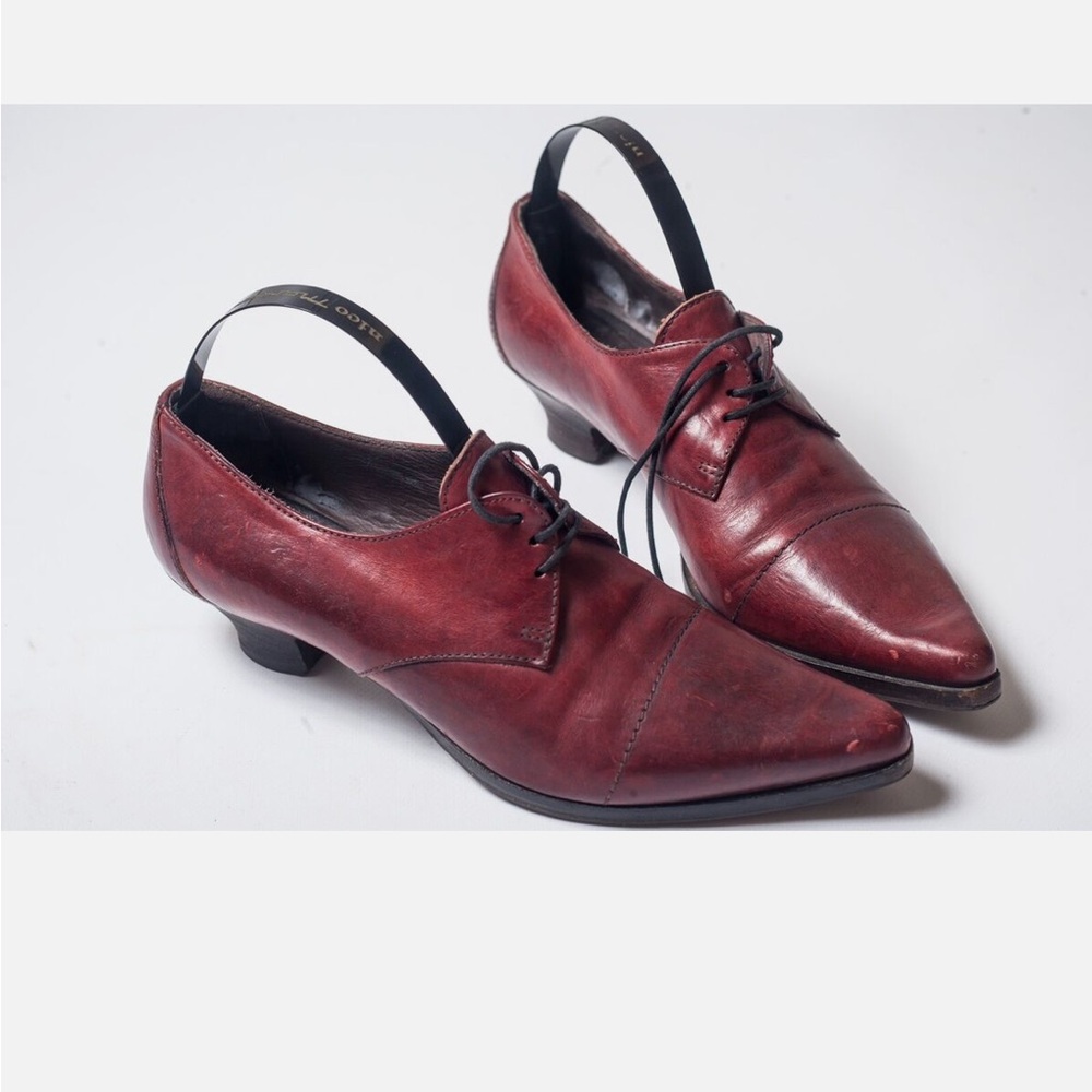 MOMA Womens Burgundy Heeled Shoes